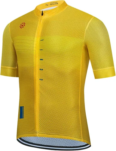 Vista 2 de GCRFL Jersey de ciclismo para hombre con bolsillos con cremallera 3+1, manga corta, para ciclismo, ciclismo, tela de malla transpirable