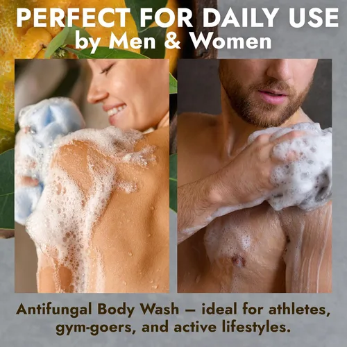 Vista 7 de Gel de baño antifúngico con aceite de árbol de té y aceite de limón Jabón antifúngico de 1% tolnafato ayuda a combatir la tiña, la picazón fornal