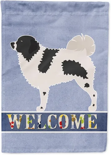 Vista 63 de Caroline's Treasures BB8334GF AIDI Bandera de jardín para perro de montaña del Atlas, bandera de buzón azul, bandera decorativa para patio exterior