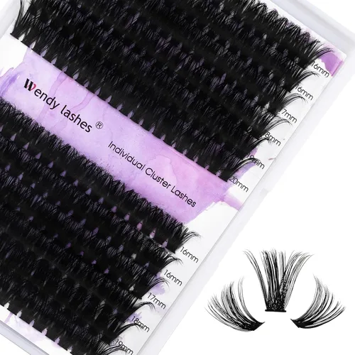 Vista 12 de Extensiones de pestañas de 1200 fans, prefabricadas, con volumen, 9-20mm, bandeja mixta, 20D, con punta en C, base puntiaguda, extensiones