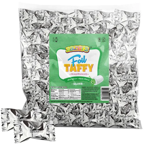 Vista 9 de Black Foils - Caramelos dulces y ácidos, bolsa de 1 libra de caramelos kosher con temática de color negro envueltos individualmente con sabor a