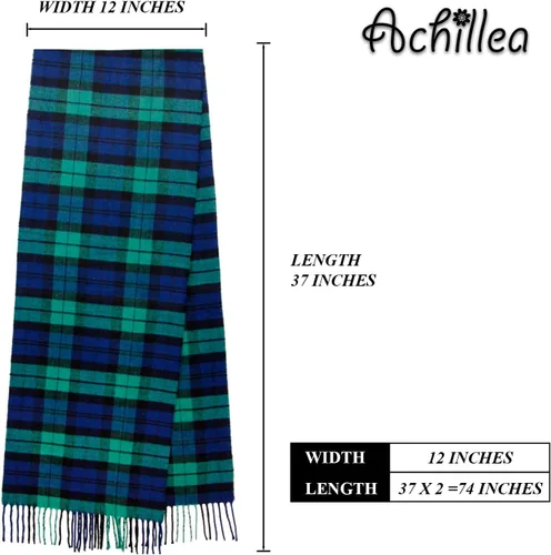 Vista 7 de Bufanda de invierno Achillea suave y cálida, de tartán, a cuadros, de cachemira, unisex