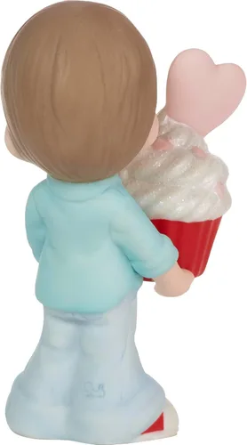 Vista 4 de Precious Moments Figura del día de San Valentín Figura de porcelana You Bake Me Happy Brunette Regalo y decoración del día de San Valentín