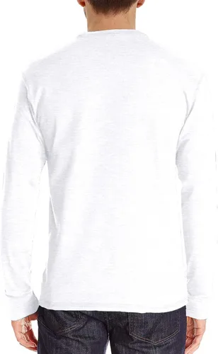 Vista 2 de Camisas Henley clásicas de manga corta con botones básicos de algodón con bolsillo para hombre