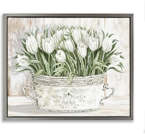 Vista 33 de Birds Floral Meadow Blossoms, 16 x 20 Inch Canvas in Floater Frame Stupell Industries · By Nan · Ready to hang once unboxed · Made in USA