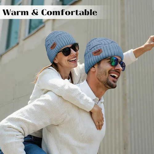 Vista 115 de Loritta Gorro de invierno cálido de punto grueso y holgado para hombre