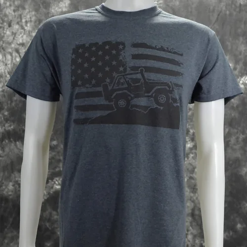 Vista 7 de Americana Off-Road en un oscuro Heather T Shirt