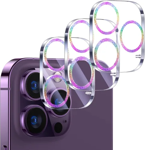 Vista 85 de UniqueMe para Paquete de 3 Protectores de Lente de Cámara para iPhone 15 Pro/iPhone 15 Pro Max, [Protección contra Caídas] [Compatible con Fundas]