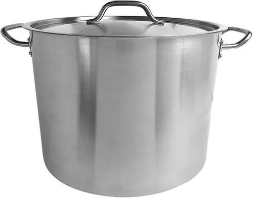 Vista 14 de TrueCraftware - Olla de acero inoxidable de 8 cuartos con tapa - Olla grande de inducción resistente, utensilios de cocina para cocinar a fuego