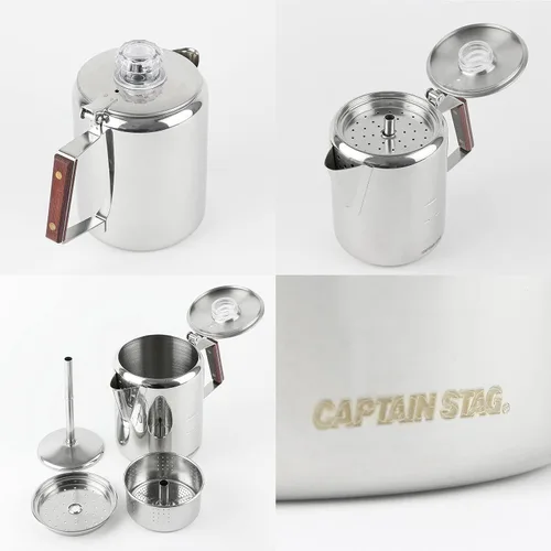 Vista 2 de Captain Stag M-1225 18-8 Percolador de acero inoxidable 3 tazas