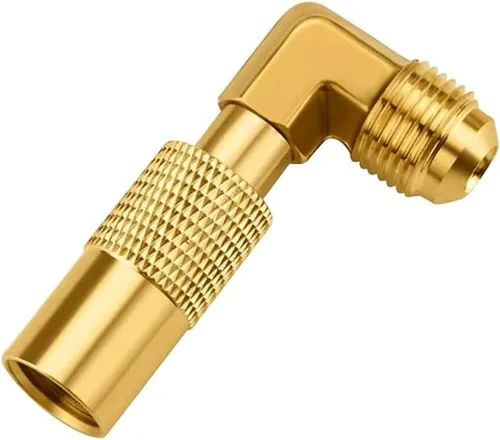 Vista 7 de Joywayus Adaptador de conexión rápida RV de baja presión de 1/4 de pulgada, adaptador de codo de 90 grados para parrilla de mesa Blackstone