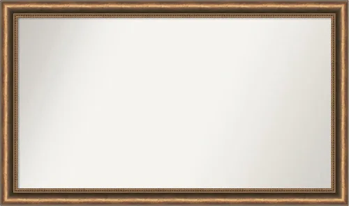Vista 59 de Amanti Art Espejo de baño de bronce para sobre fregadero, 24 x 24 pulgadas, espejo de tocador cuadrado estrecho de bronce Manhattan, marco de madera