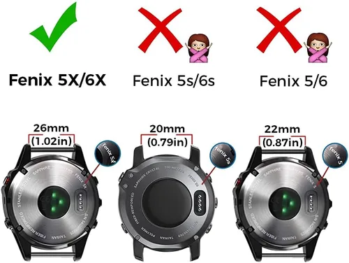 Vista 3 de NotoCity - Correa compatible para reloj Fenix 5X, de 26 mm de ancho, correa de silicona suave para Fenix 8 Pizarra