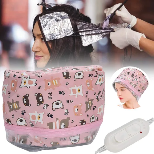 Vista 2 de Gorro de vapor para el cabello, cuidado de la cabeza caliente con 3 tratamientos naturales del cuero cabelludo del pelo del balneario que se afeita
