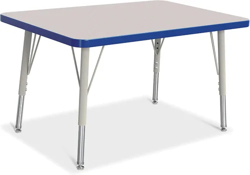 Vista 52 de Berries Mesa rectangular para actividades, altura E, Gris/Negro/Negro, 1