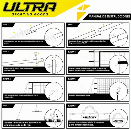 Vista 7 de Volleyball Net for Backyard, Regulation Size 32x3FT, Portable Outdoor