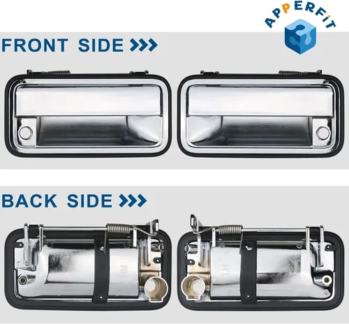 Vista 6 de APPERFiT Manija de Puerta Externa Completamente Metálica (Cromada) Compatible con 1995-2000 Chevrolet Chevy Tahoe Suburban C1500 C2500 C3500 K1500