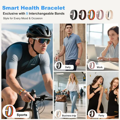 Vista 6 de Pulseras inteligentes para mujeres y hombres, rastreadores de actividad de salud con más de 120 modos deportivos, frecuencia cardíaca 24/7