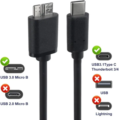 Vista 3 de Cable USB C a Micro USB 3.0 de carga rápida, cable de transferencia de datos de alta velocidad de 10 Gbps compatible con Samsung Galaxy S5 Note 3