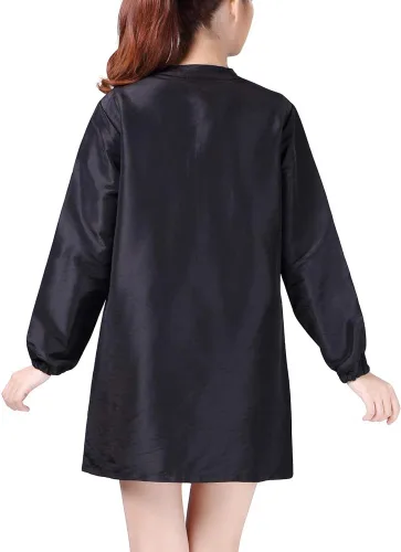 Vista 3 de Chaqueta profesional de estilista para peluquería, uniforme de cosmetología, con cremallera, para peluquería, ropa de trabajo, belleza, spa