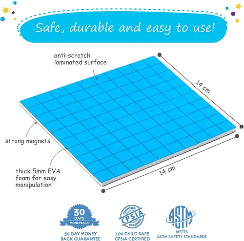 Vista 5 de Simply magic 26 carteles educativos para niños y 131 piezas de base magnética de diez bloques