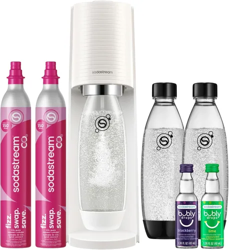 Vista 13 de SodaStream Terra - Paquete para hacer agua con gas en color negro, incluye 3 unidades de CO2 y botella de carbonatación