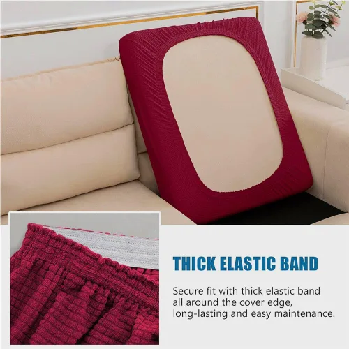 Vista 4 de Funda de cojín elástica de elastano para 1 plaza, funda de cojín impermeable para sofá, funda de cojín de repuesto suave y flexible, funda elástica