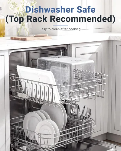 Vista 7 de EVERIE Contenedor Sous Vide de 12 cuartos de galón con tapa de bisagra y rejilla Sous Vide compatible con Breville Joule