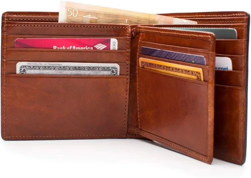 Vista 4 de Bosca Dolce Collection - Cartera ejecutiva de lujo de ocho bolsillos con pasaporte