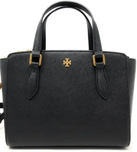 Vista 5 de Tory Burch Emerson - Bolso bandolera mini con cremallera superior, color negro, Negro