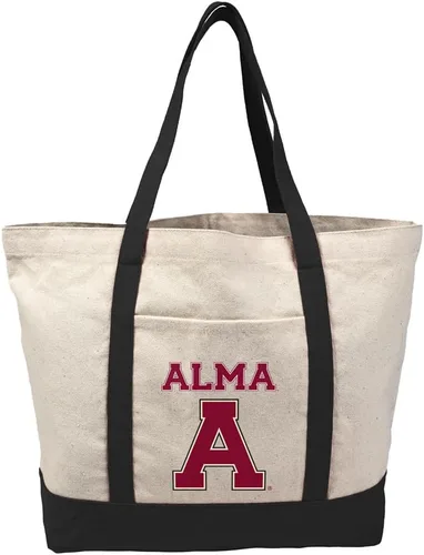 Vista 246 de Campus Lab Bolsa de lona con logotipo primario colegiado con bolsillo externo, bolsa de hombro reutilizable para ir de compras, playa Águilas A&m