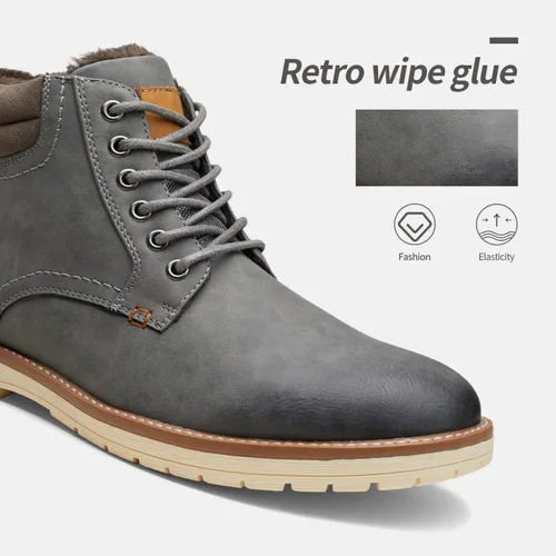 Vista 2 de Vostey - Botas de senderismo para hombre, de estilo casual, resistentes al agua, tipo chukka