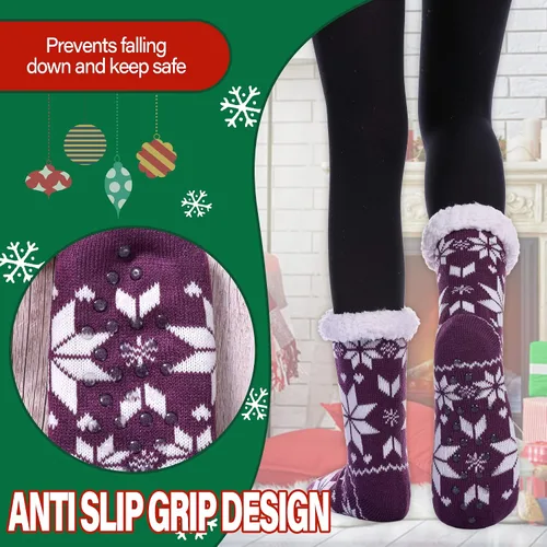 Vista 3 de Dosoni - Calcetines para mujer con forro polar suave y cálido invierno