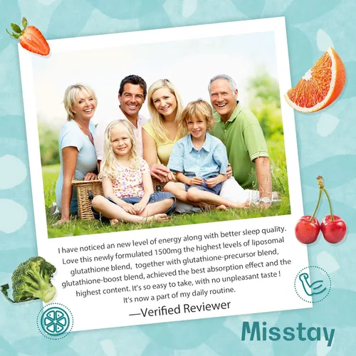 Vista 4 de Misstay Cápsulas blandas de glutatión liposomal complejo de 2400 mg de 1500 mg, absorción más alta, suplemento de glutatión reducido