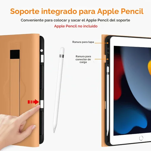 Vista 4 de DTTO Funda para iPad de 9ª/8ª/7ª generación de 10.2 pulgadas 2021/2020/2019, funda folio de negocios de cuero premium con soporte y soporte