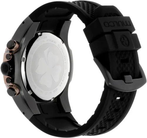 Vista 3 de MULCO Relojes para hombre - Kripton, caja de acero inoxidable plateada con correa de silicona para la muñeca, movimiento multifuncional de cuarzo