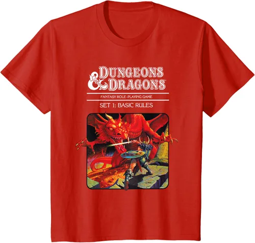 Vista 4 de Dungeons & Dragons Vintage Basic Rules Cover T-Shirt Small Negro