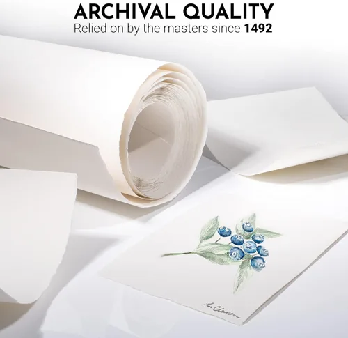 Vista 9 de Arches Arches - Rollo de papel de acuarela de 44.5 pulgadas x 10 yardas, papel blanco natural 100% algodón, rollo de papel de acuarela de prensa