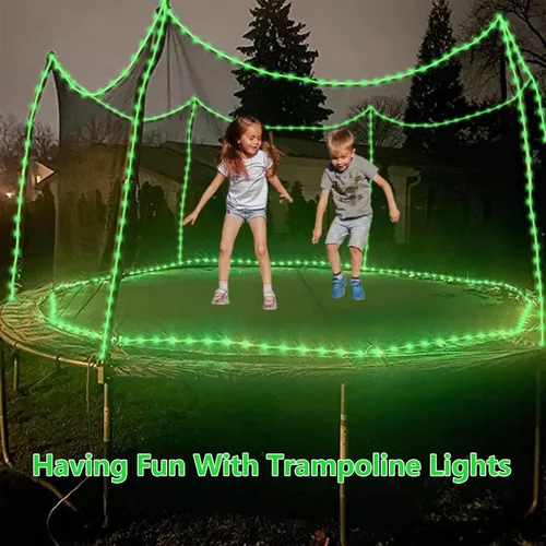 Vista 8 de QITONG Paquete de 2 luces solares verdes, cada cadena de 100 luces LED de 33 pies para exteriores, 8 modos de luces de hadas en tubo de PVC