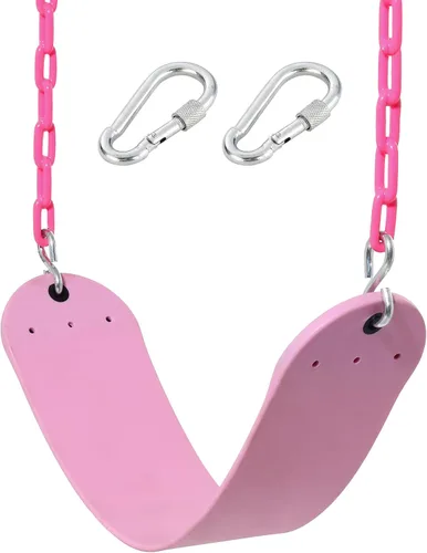 Vista 8 de Take Me Away Asiento de columpio resistente con cadena de 66 pulgadas recubierta de plástico, accesorios de repuesto para juego de columpio al aire