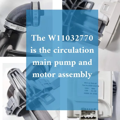 Vista 3 de W10529163 W11032770 Bomba de circulación para lavavajillas Motor Bomba de drenaje para lavavajillas compatible con W10885542 WDF760SADM, AP6039091