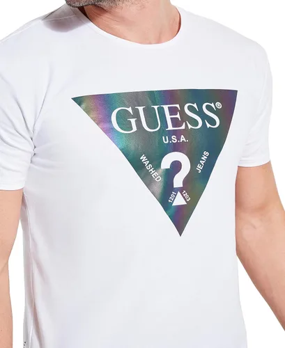 Vista 2 de GUESS Camiseta de manga corta con cuello redondo para hombre