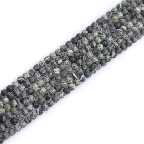 Vista 33 de Cuentas espaciadoras redondas de ágata negra esmerilada mate mate de 0.157 in para fabricación de joyas de 15 pulgadas