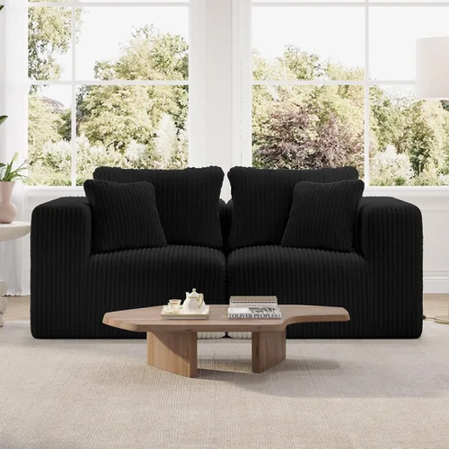 Vista 83 de Novilla - Sofá biplaza modular de 70.8 pulgadas, sofá modular de espacio pequeño, moderno sofá de nube con soporte Smarts Coil®, sofá seccional sin