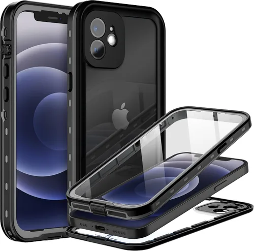 Vista 10 de BEASTEK TRE - Funda impermeable para Apple iPhone 12, a prueba de golpes, con certificación IP68, con protector de pantalla integrado, funda