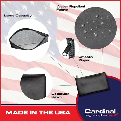 Vista 3 de Bolsa multiusos con cremallera, negro, 11 x 6 pulgadas