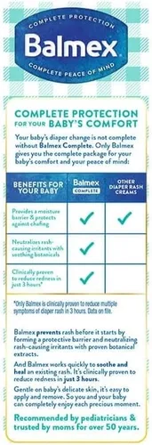 Vista 2 de Balmex Crema para la erupción del pañal con aloe y vitamina E, 4 oz