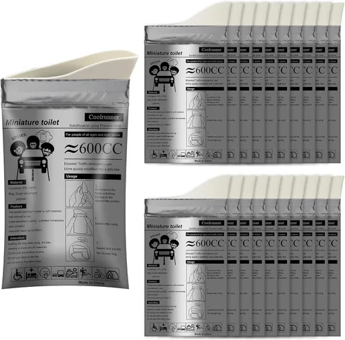 Vista 8 de Coolrunner Disposable Urine Bags, 8/12/20/50 Pack Camping Pee Bags for Men Women, Disposable Urinals Vomit Bags for Travel Urinal Toilet Traffic Jam