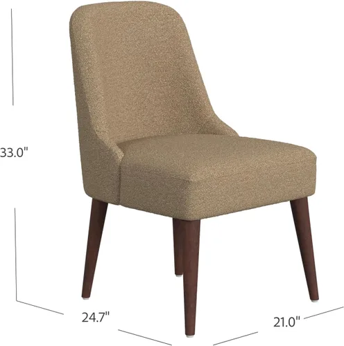 Vista 3 de Homepop Decoración del hogar Silla de comedor lateral tapizada Hemet Gayle Muebles decorativos para el hogar, bouclé marrón (paquete individual)