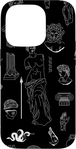 Vista 17 de Ancient Greece Statues Greek Aesthetic Black Case for iPhone 17